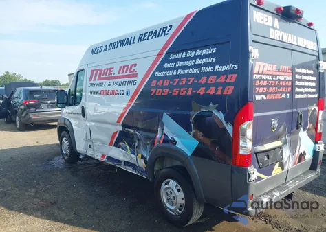 2018 Ram Promaster 2500 High Roof 136 Wb z USA, uszkodzony, nr VIN 3C6TRVCG1JE155102